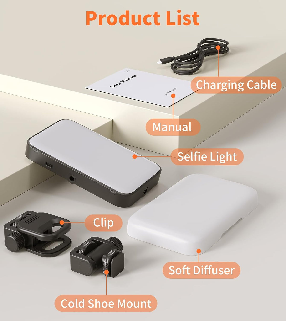 TONEOF 96 LED Rechargeable Wall Light, Magnetic Selfie Light for iPhone