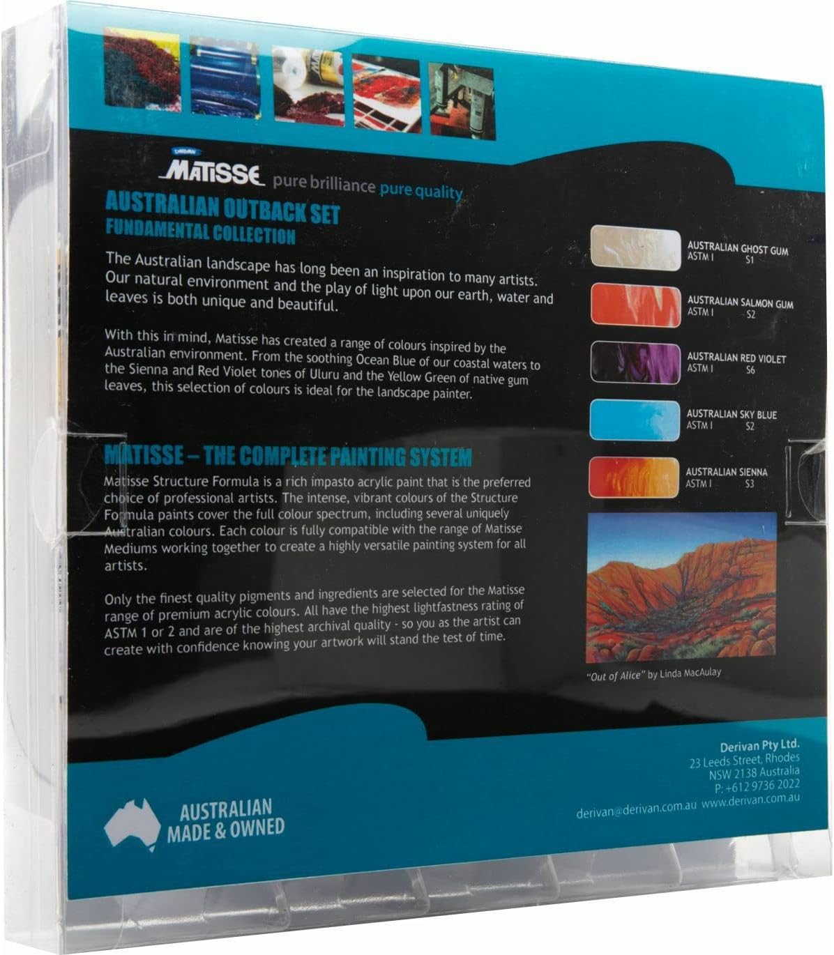 Derivan Matisse Structure Australian Outback Fundamental Paints 75 ml (5-Pieces Set)