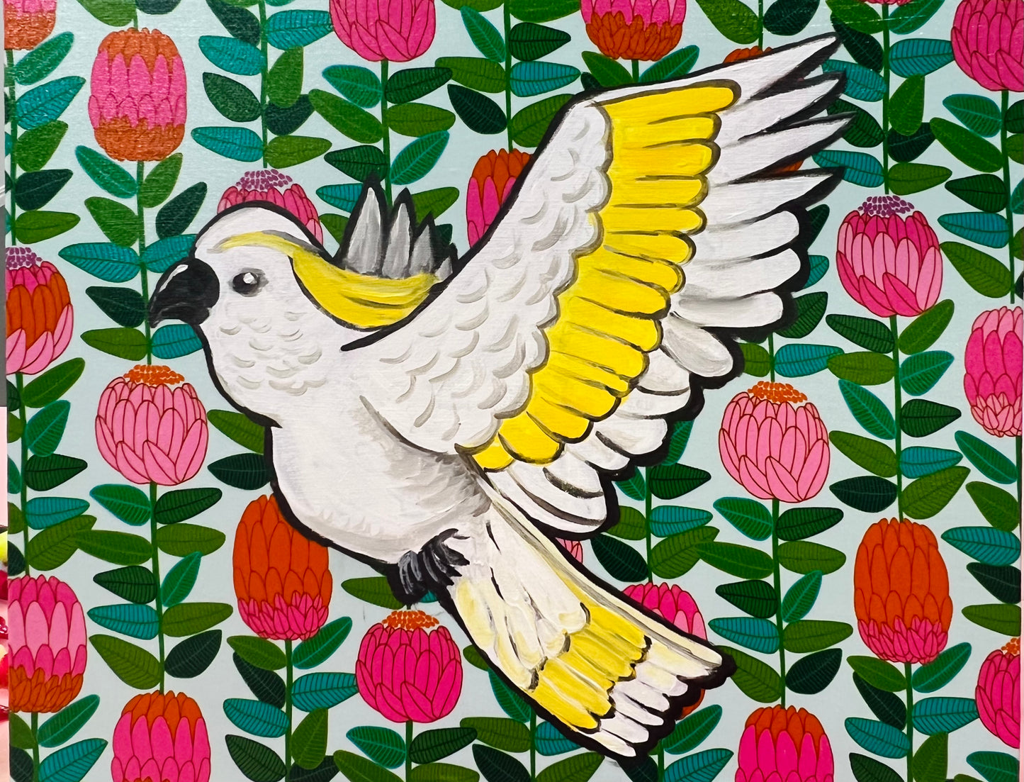 “Two birds no stone” Acrylic painting (diptych)