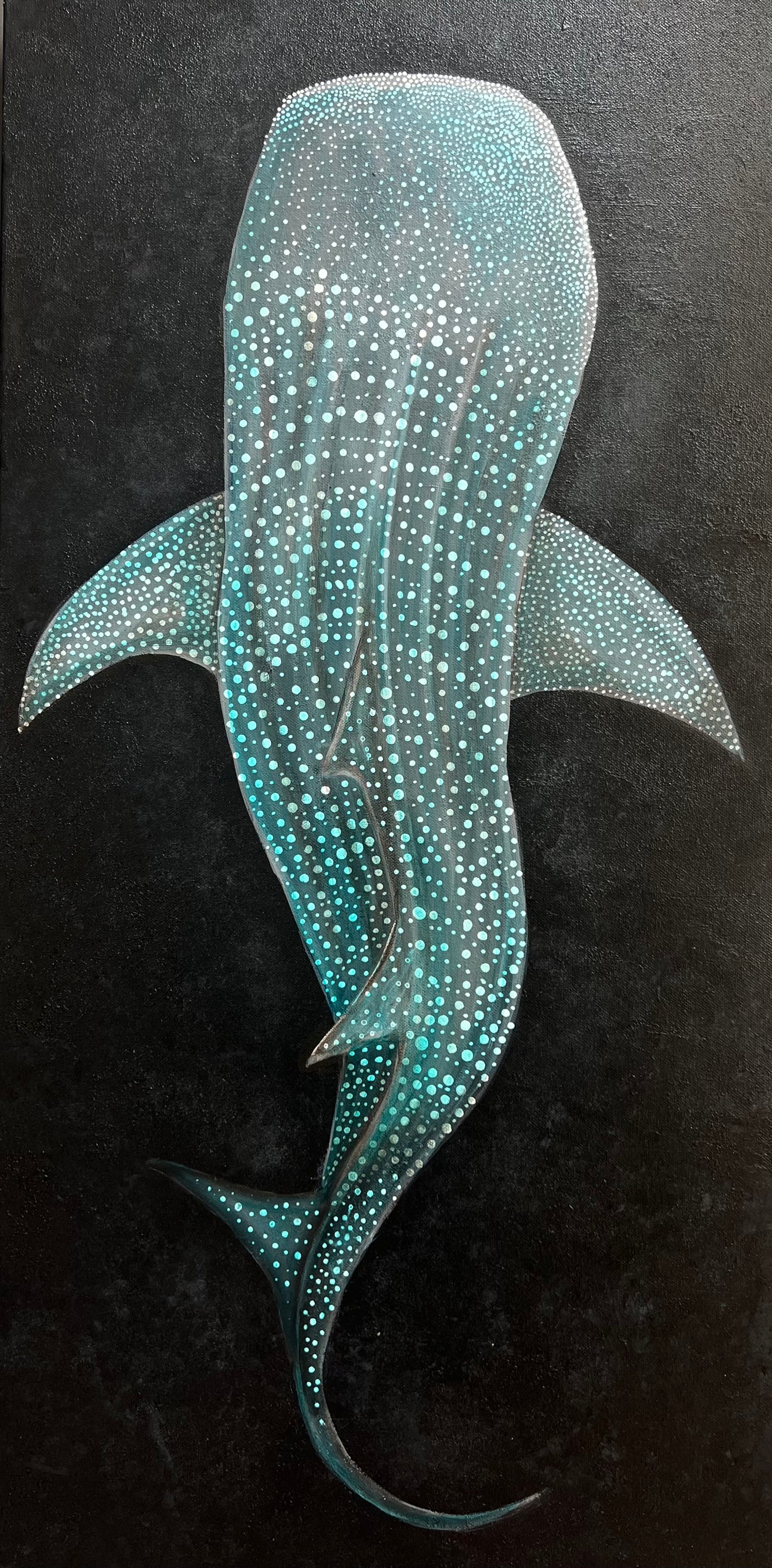 “From the depths” whale shark acrylic painting