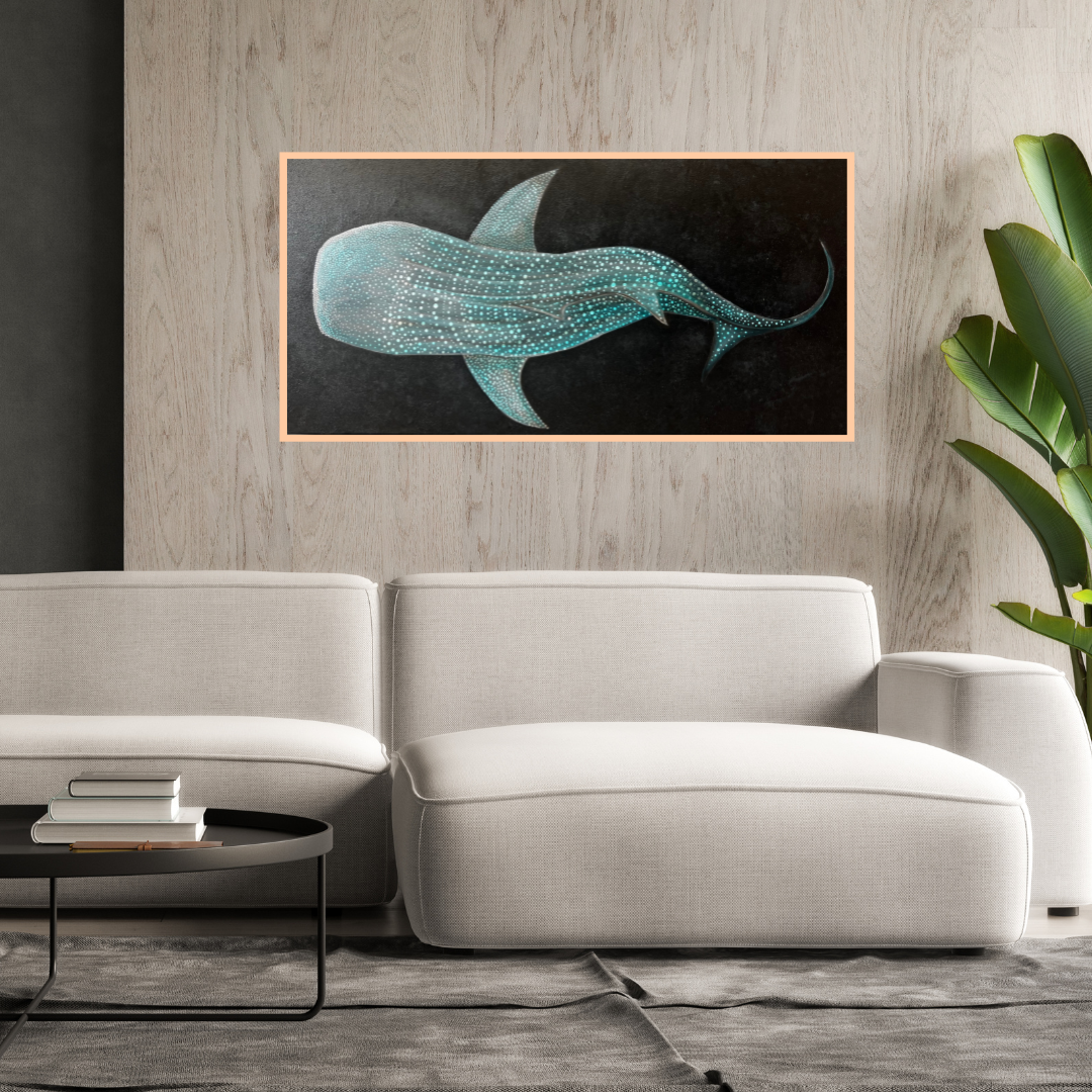 “From the depths” whale shark acrylic painting