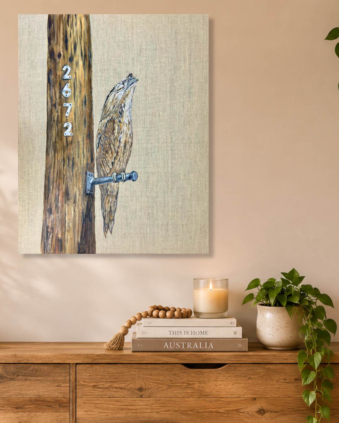"Camouflage on the Line" Acrylic Painting