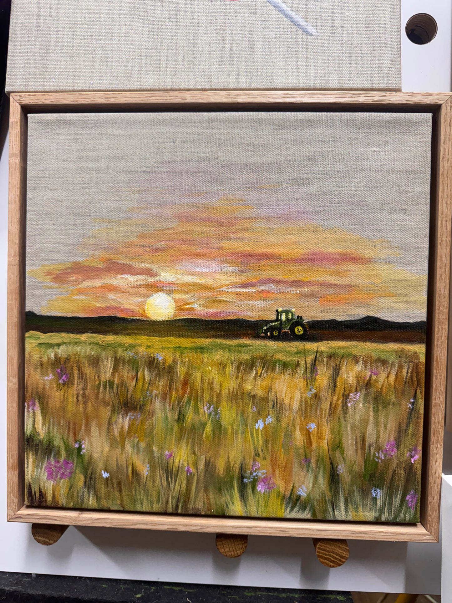"IDEAR" Acrylic painting on linen in oak frame