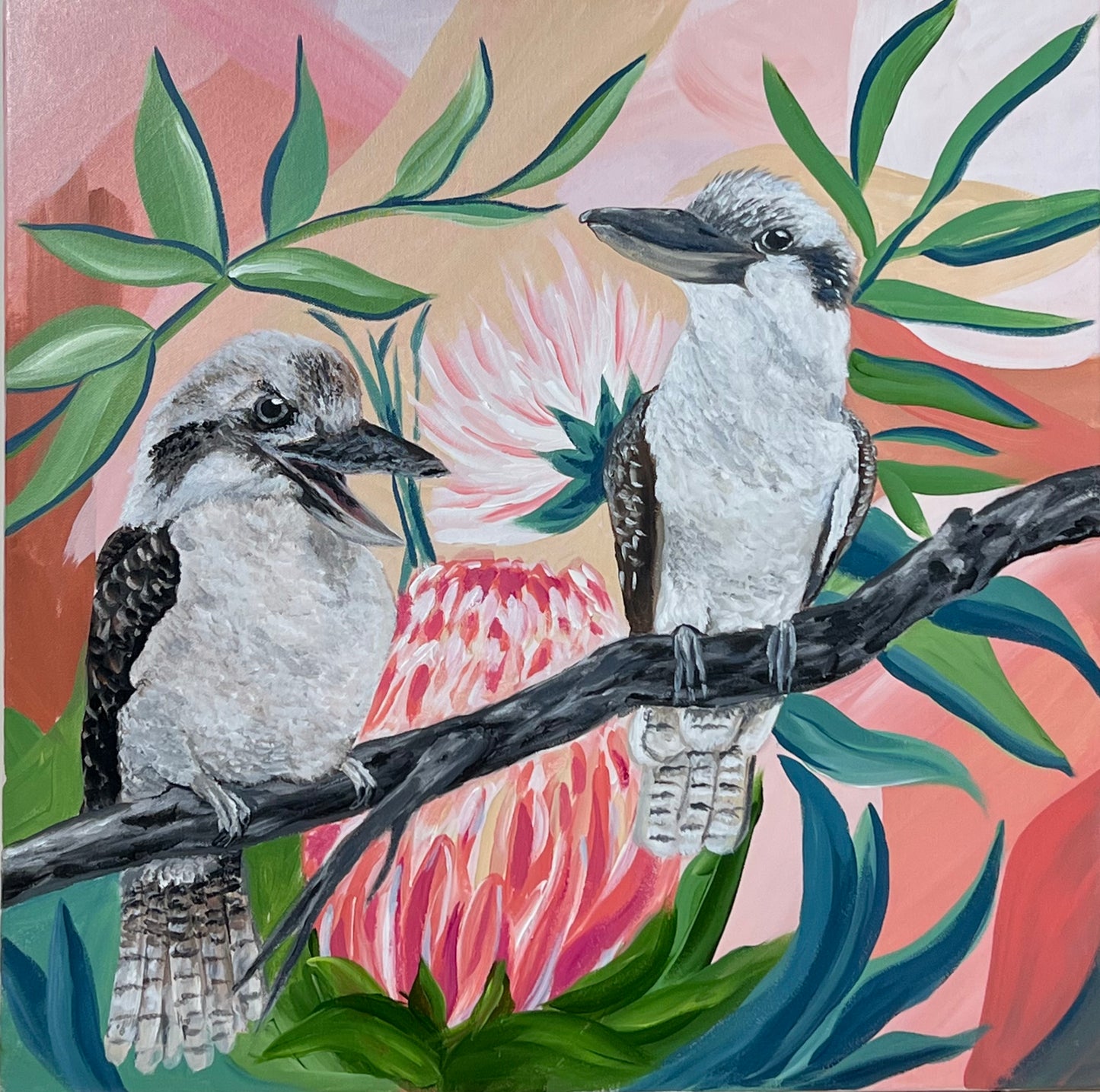 “Gossip” acrylic painting