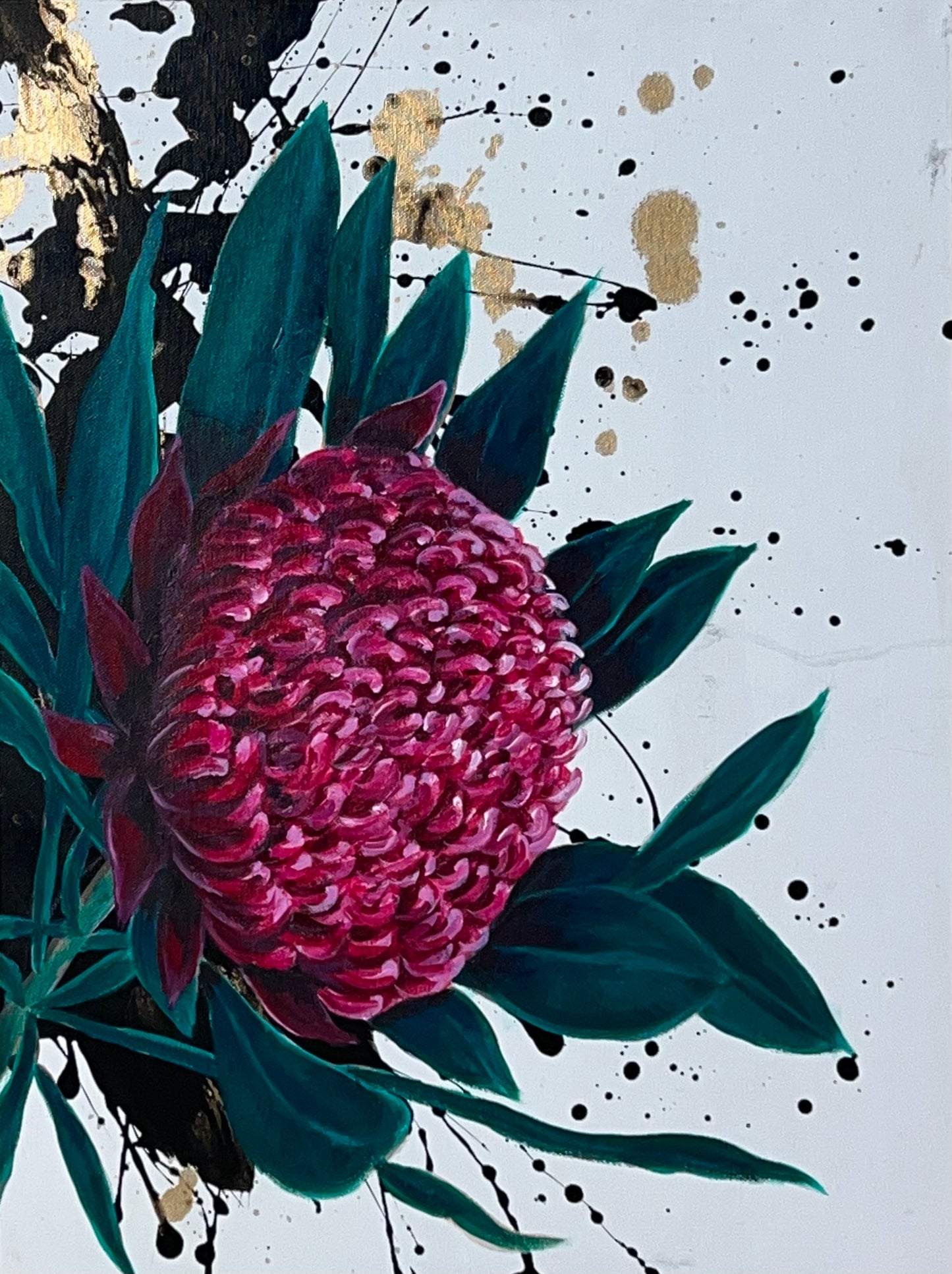 “Waratah” acrylic painting