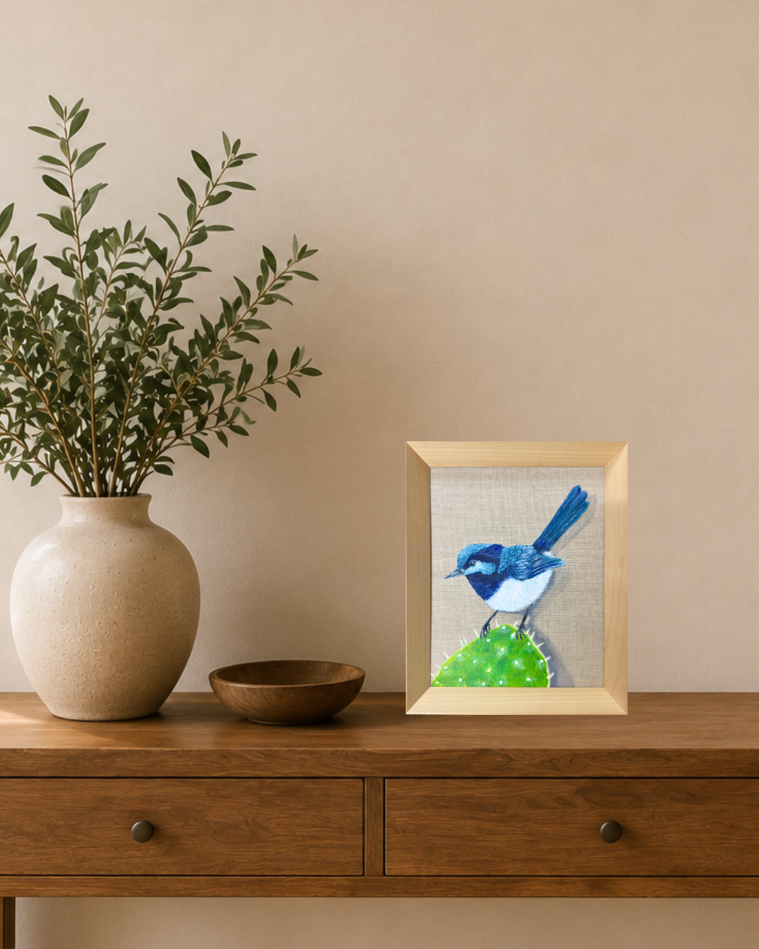 "Prickly Perch" Acrylic Painting
