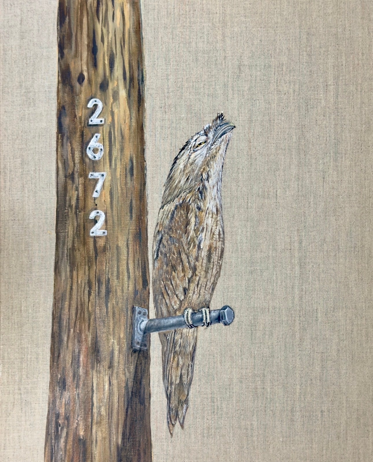 "Camouflage on the Line" Acrylic Painting