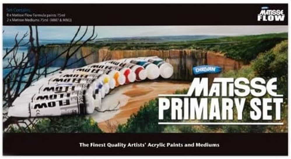 Derivan Matisse Flow Acrylics Primary Colours 75 ml (10-Pieces Set)