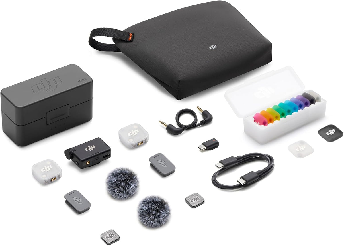 DJI Mic Mini 2 (2 TX + 1 Standard RX + Charging Case), Wireless Mic