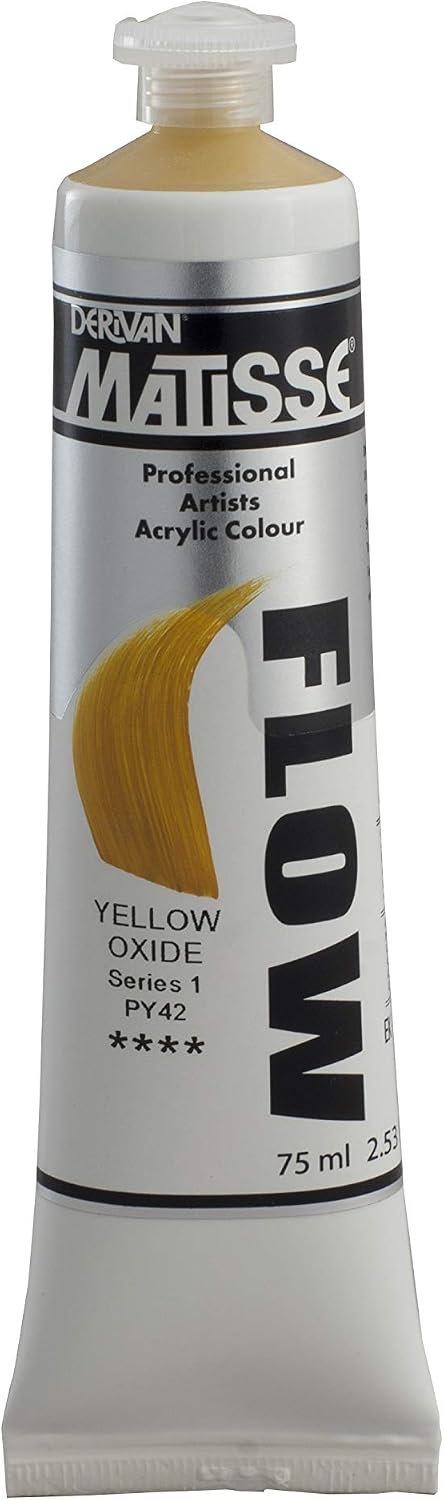 Derivan Matisse Flow Professional Artists Acrylic Colour 75 ml, Yellow Oxide