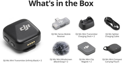 DJI Mic Mini (2 TX + 1 RX + Charging Case), Ultralight, Detail-Rich Audio
