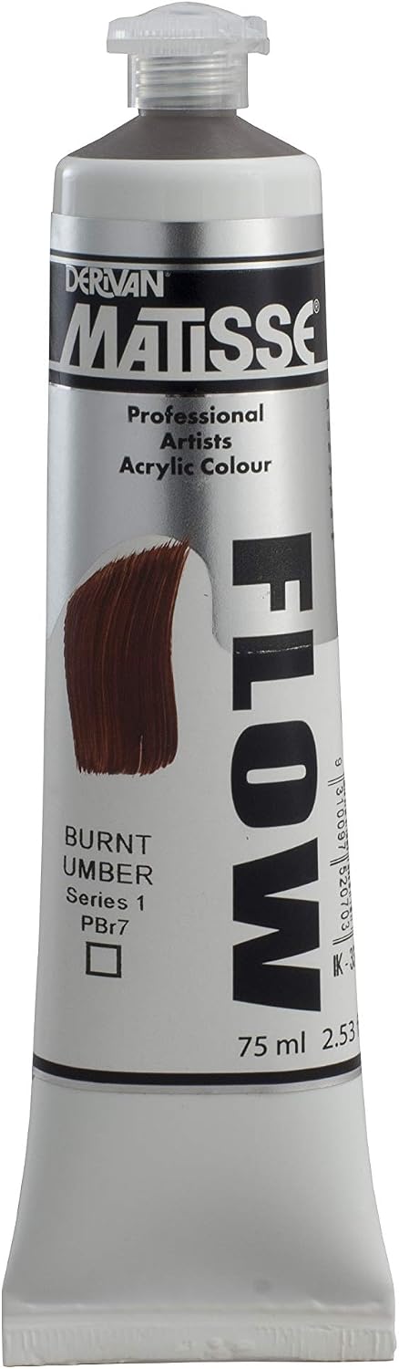 Derivan Matisse Flow Professional Artists Acrylic Colour 75 ml, Burnt Umber