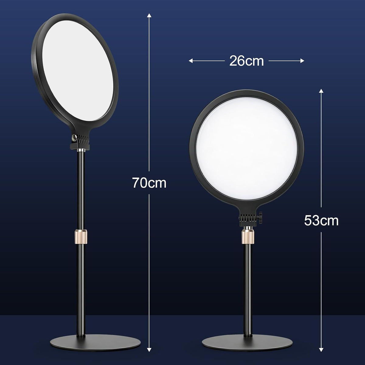 10.5 inch Ring Light with Stand for Video Recording, Full-Screen Desk Light