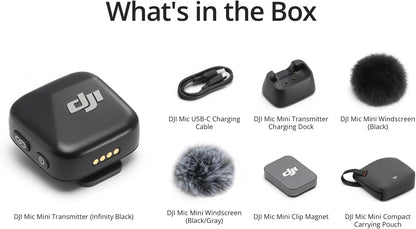 DJI Mic Mini (2 TX + 1 RX + Charging Case), Ultralight, Detail-Rich Audio