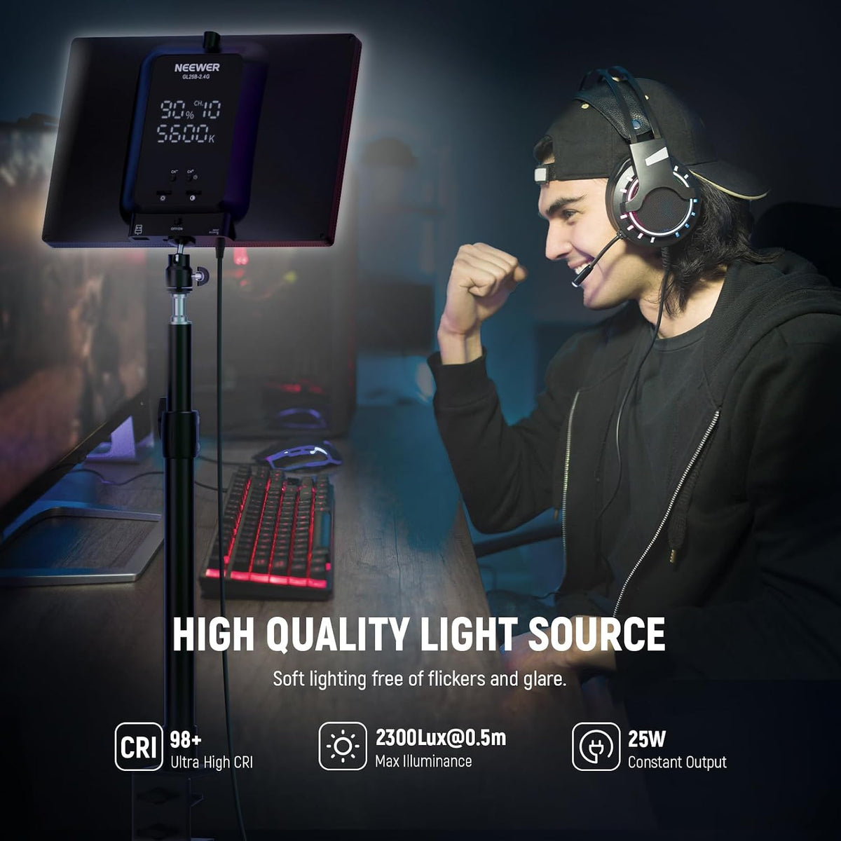 NEEWER 25W 12.9" Streaming Key Light