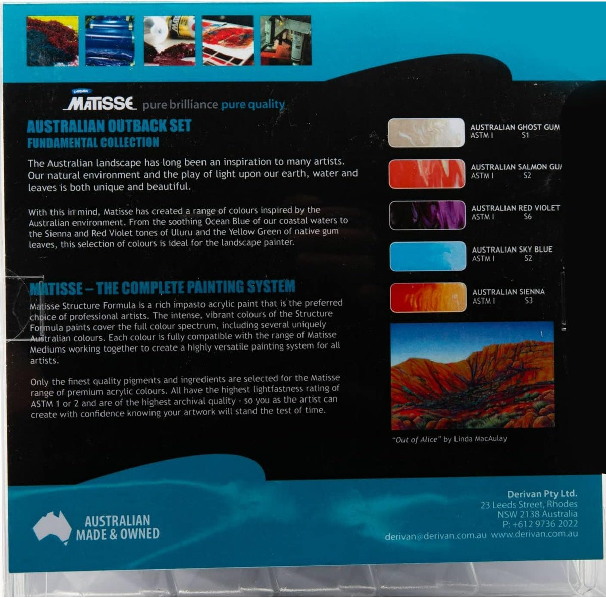 Derivan Matisse Structure Australian Outback Fundamental Paints 75 ml (5-Pieces Set)