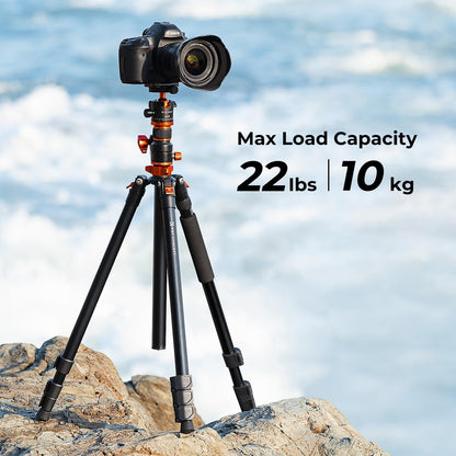 K&F CONCEPT 90"/230cm Camera Tripod with Metal Ball Head 10KG Load Capacity