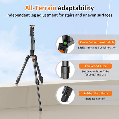 XXZU 191cm Camera Tripod Stand for Phone with Remote, Aluminum Monopod