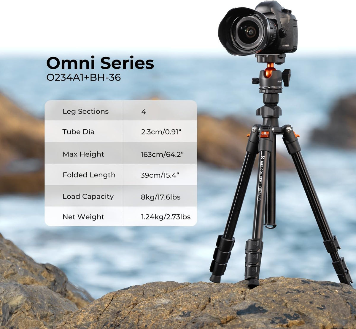 K&F CONCEPT 64 inch/163cm Camera Tripod