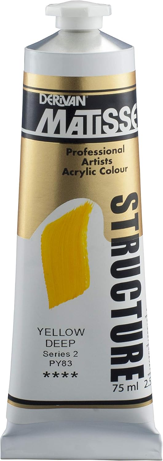 Derivan Matisse Structure Acrylics Paint 75 ml, Yellow Deep
