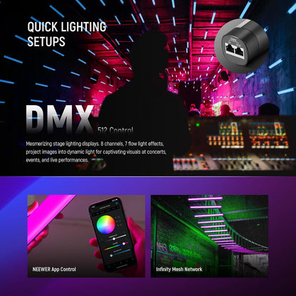 NEEWER TL60 RGB Tube Light, Full Color RGBWW Light Stick