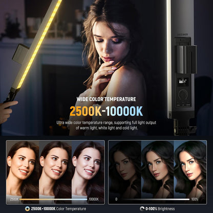 NEEWER TL60 RGB Tube Light, Full Color RGBWW Light Stick