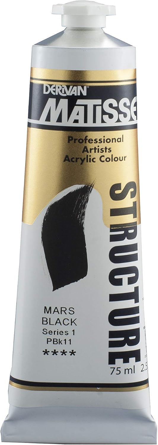 Derivan Matisse Structure Acrylics Paint 75 ml, Mars Black