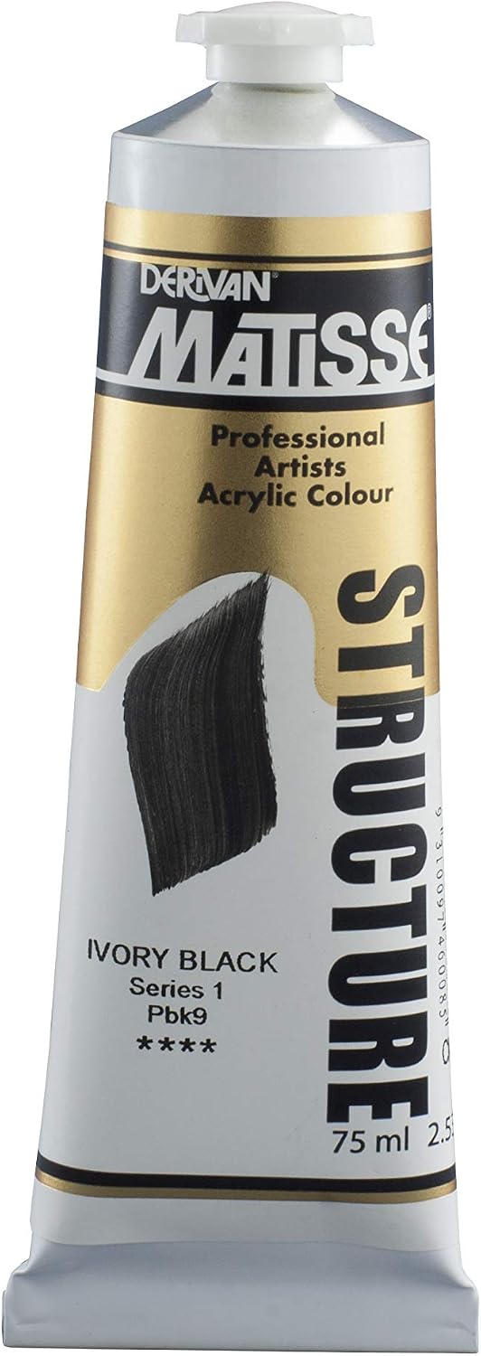 Derivan Matisse Structure Acrylics Paint 75 ml, Ivory Black