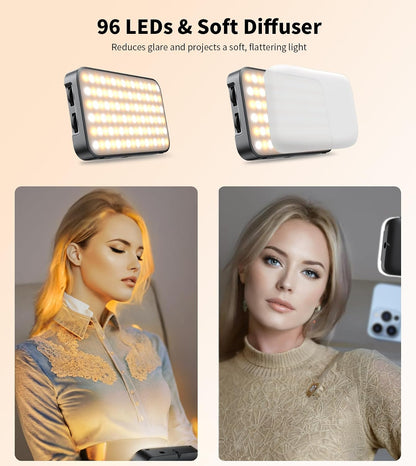 TONEOF 96 LED Rechargeable Wall Light, Magnetic Selfie Light for iPhone