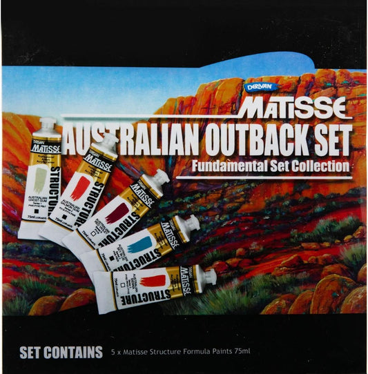 Derivan Matisse Structure Australian Outback Fundamental Paints 75 ml (5-Pieces Set)