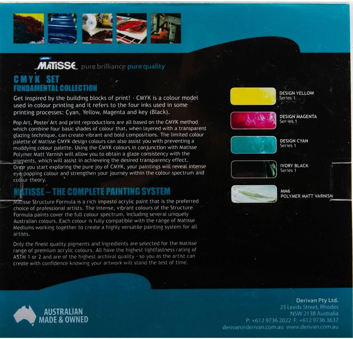 Derivan Matisse Structure CMYK Fundamental Colour Set 75 ml (5-Pieces Set)