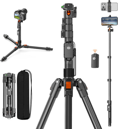 XXZU 191cm Camera Tripod Stand for Phone with Remote, Aluminum Monopod
