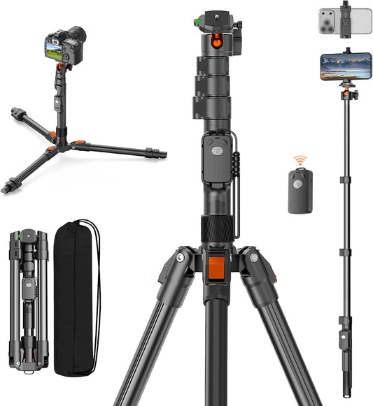 XXZU 191cm Camera Tripod Stand for Phone with Remote, Aluminum Monopod
