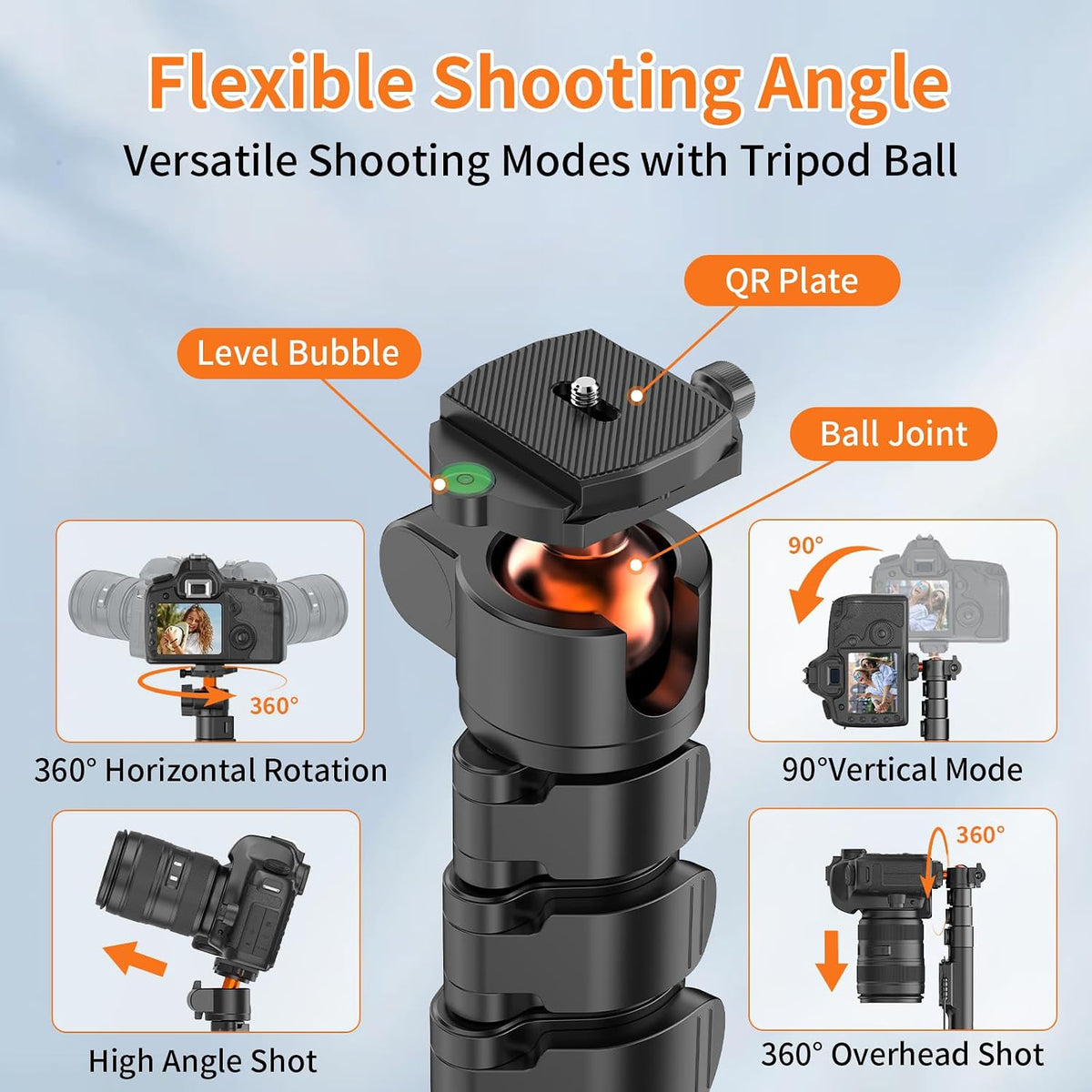 XXZU 191cm Camera Tripod Stand for Phone with Remote, Aluminum Monopod