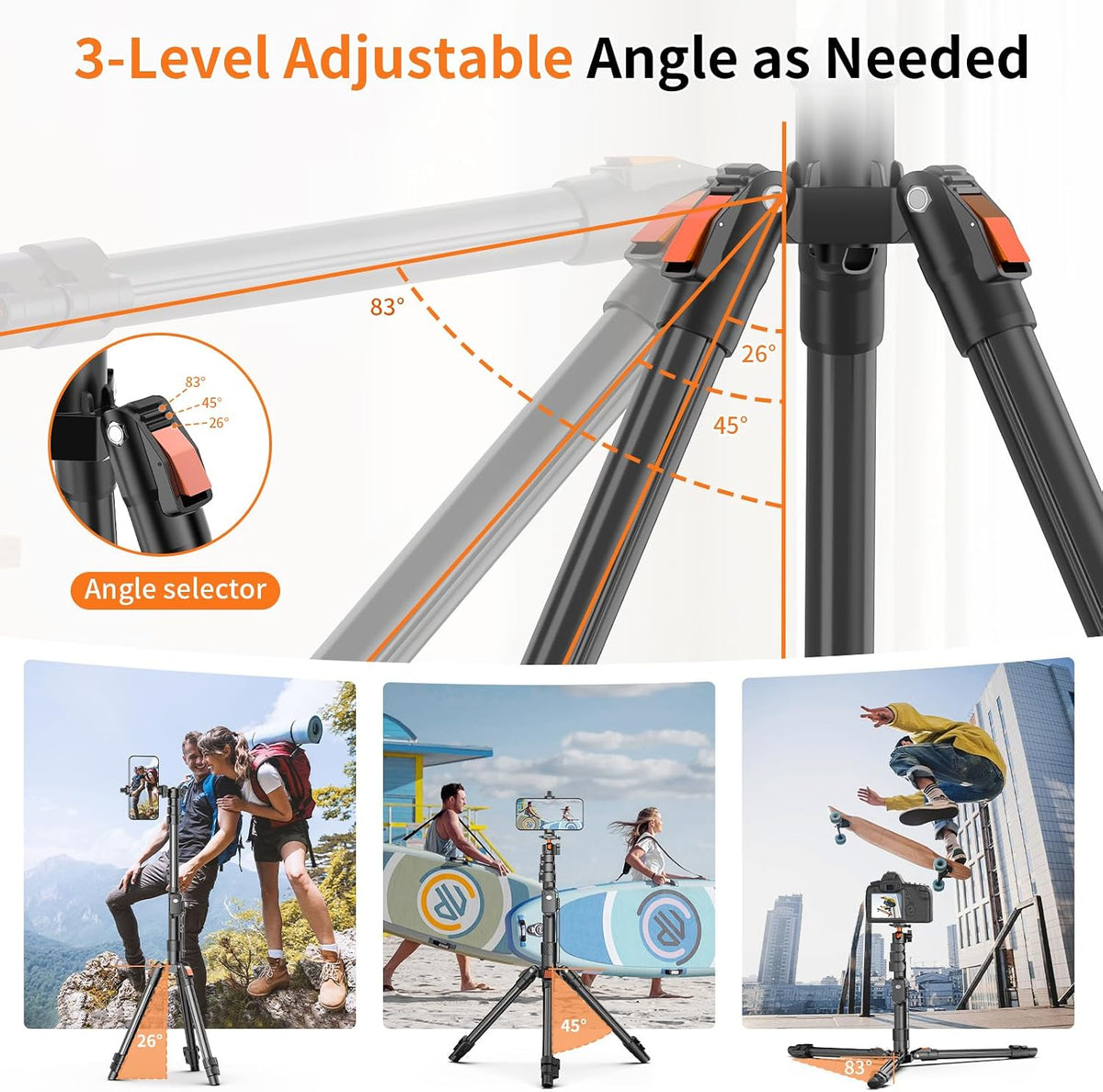 XXZU 191cm Camera Tripod Stand for Phone with Remote, Aluminum Monopod
