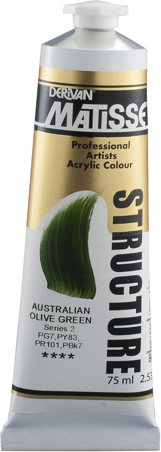 Derivan Matisse Structure Acrylics Paint 75 ml, Australian Olive Green