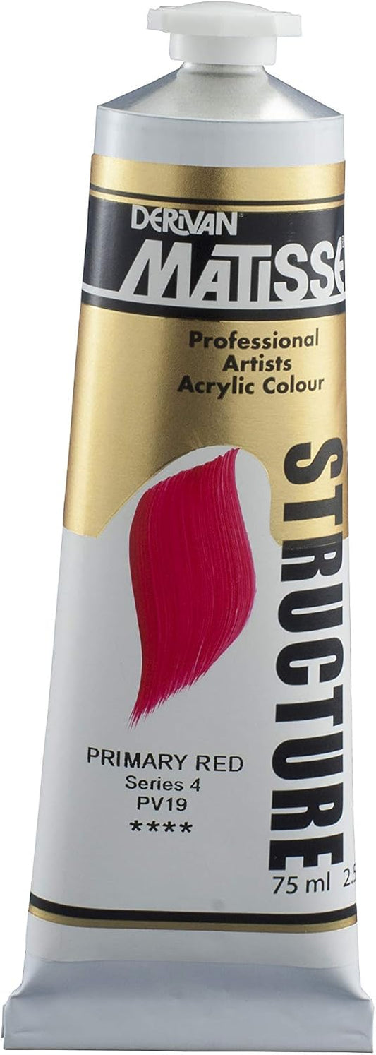 Derivan Matisse Structure Acrylics Paint 75 ml, Primary Red