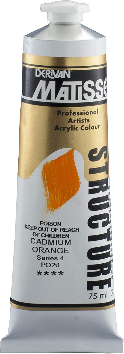 Derivan Matisse Structure Acrylics Paint 75 ml, Cadmium Orange