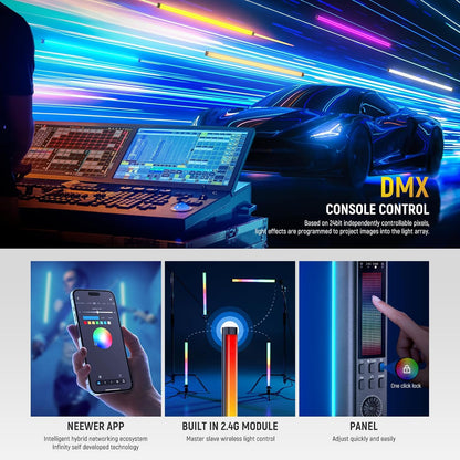 NEEWER TL60 RGB Tube Light, Full Color RGBWW Light Stick