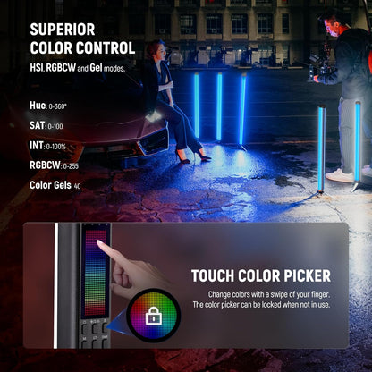 NEEWER TL60 RGB Tube Light, Full Color RGBWW Light Stick