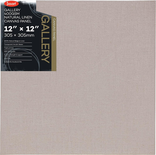 Jasart Gallery Linen Canvas Board 12x12 Inch