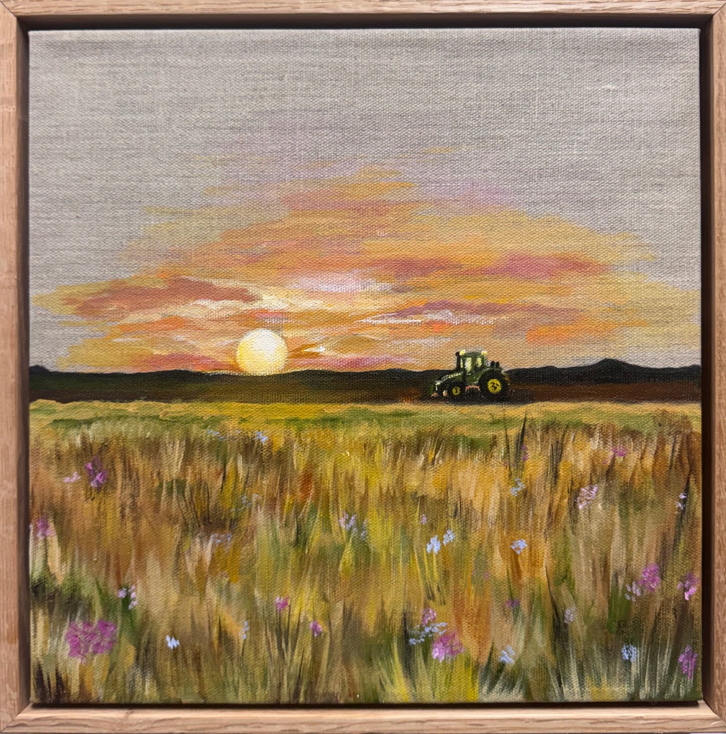 "IDEAR" Acrylic painting on linen in oak frame