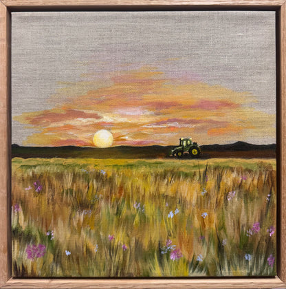 "IDEAR" Acrylic painting on linen in oak frame