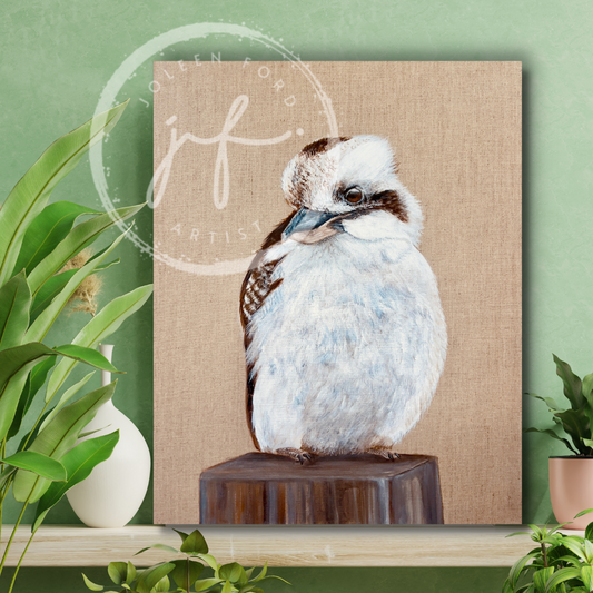 “Innocent” kookaburra Acrylic painting