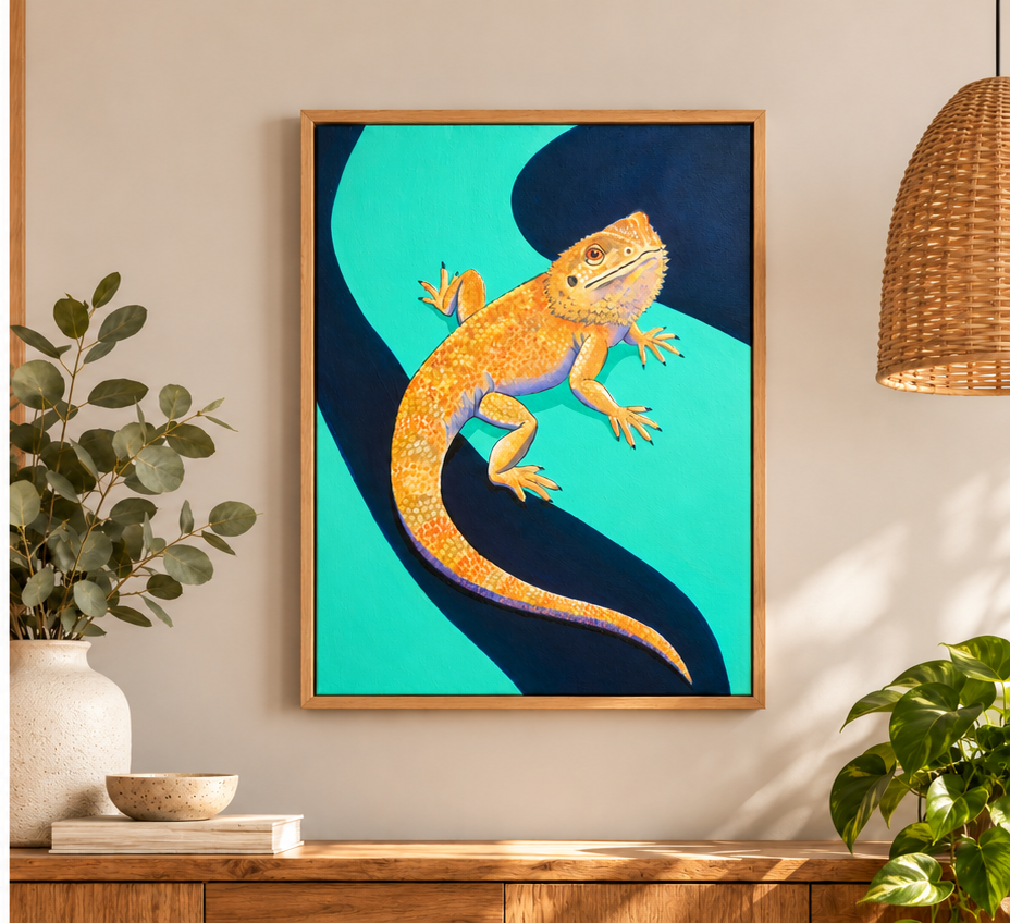 "Wild at heart" bearded dragon acrylic painting