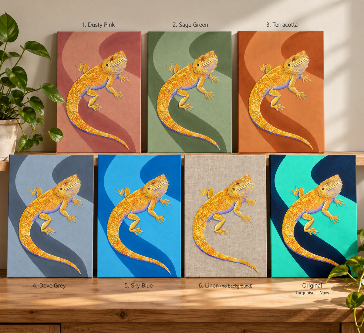 "Wild at heart" bearded dragon acrylic painting