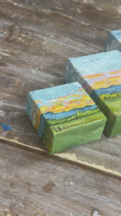 "Bales At Dusk" Acrylic Painting